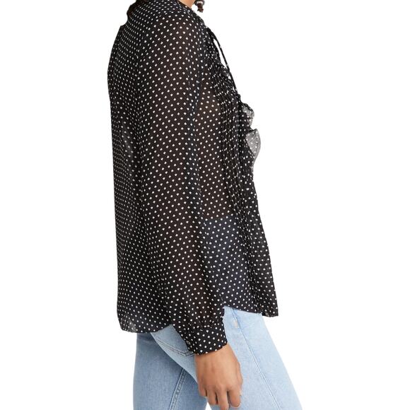 L’AGENCE Tabitha ruffle Blouse spades print pattern NEW XS - Picture 11 of 12